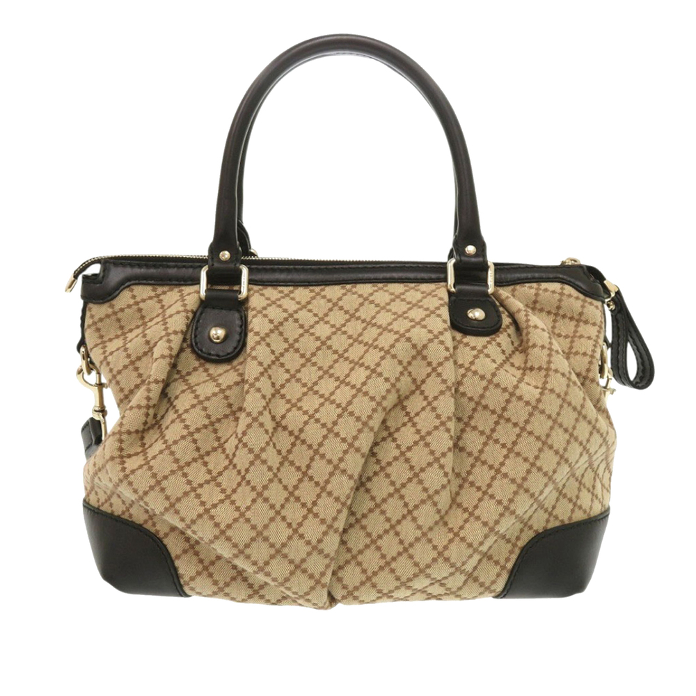 Pre-Loved Gucci Diamante Canvas Sukey Satchel - Picture 2 of 12